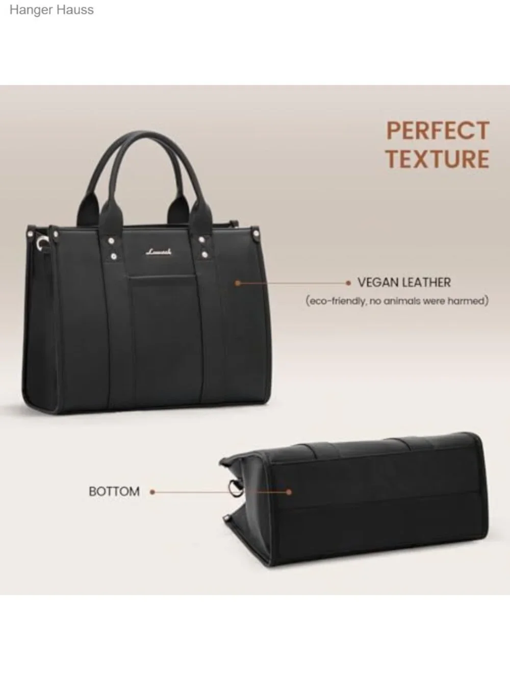 Women's Leather Satchel Tote Bag with Zipper - Work Bag Crossbody